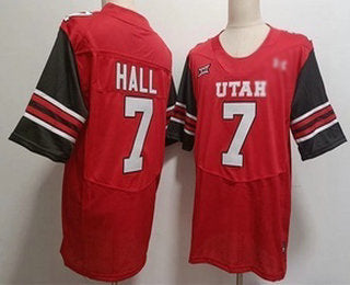 U.Utes #7 Johnathan Hall Red Stitched American College Jersey