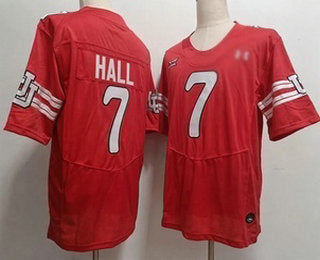 U.Utes #7 Johnathan Hall Red Retro Throwback Stitched American College Jersey