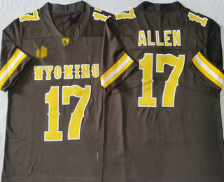 W.Cowboys #17 Josh Allen Brown Vapor Limited Stitched American College Jersey