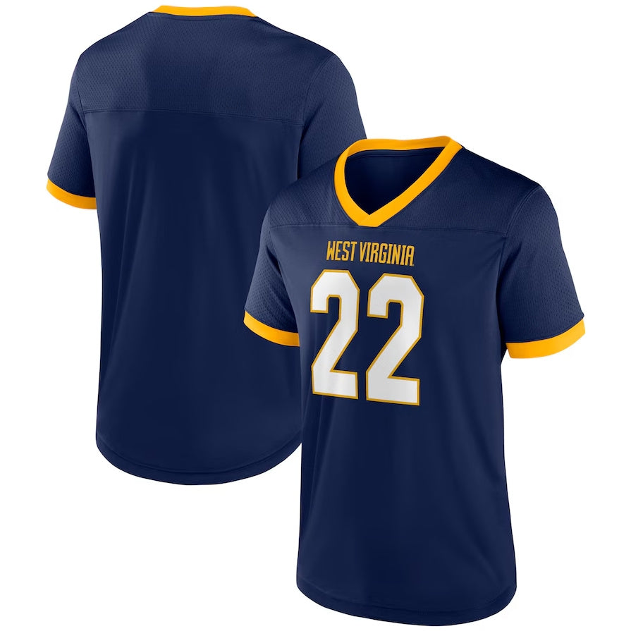W.Virginia Mountaineers The Cut Navy Stitched American College Jersey